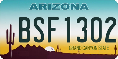 AZ license plate BSF1302