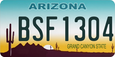 AZ license plate BSF1304