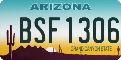 AZ license plate BSF1306