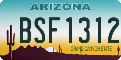 AZ license plate BSF1312