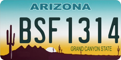 AZ license plate BSF1314