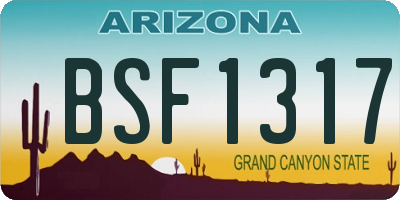 AZ license plate BSF1317