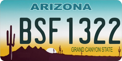 AZ license plate BSF1322