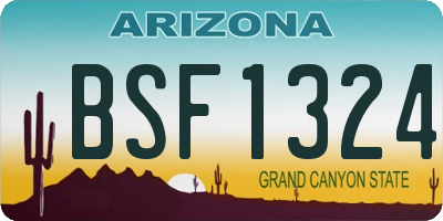 AZ license plate BSF1324