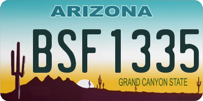AZ license plate BSF1335
