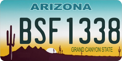 AZ license plate BSF1338