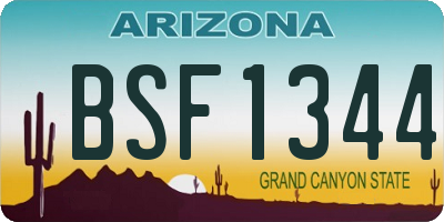 AZ license plate BSF1344