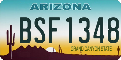 AZ license plate BSF1348