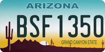 AZ license plate BSF1350