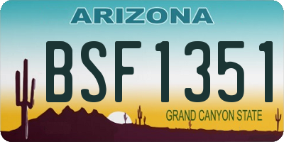 AZ license plate BSF1351
