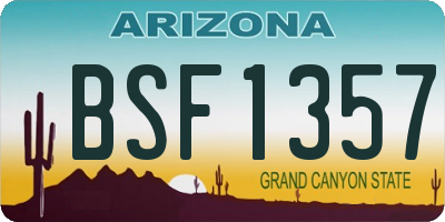 AZ license plate BSF1357