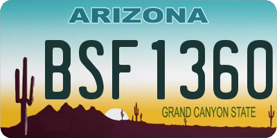 AZ license plate BSF1360