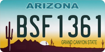 AZ license plate BSF1361