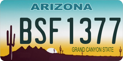 AZ license plate BSF1377