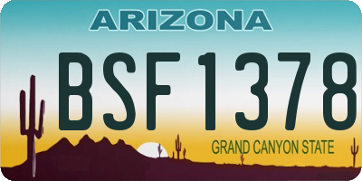 AZ license plate BSF1378