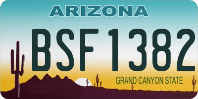 AZ license plate BSF1382
