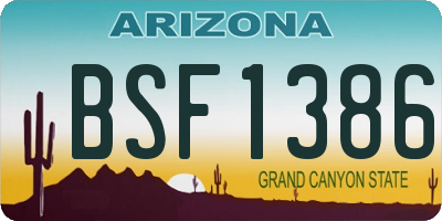 AZ license plate BSF1386