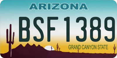 AZ license plate BSF1389