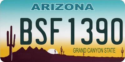 AZ license plate BSF1390