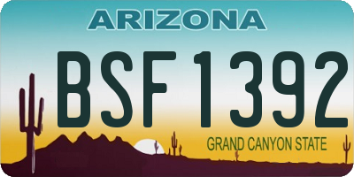 AZ license plate BSF1392