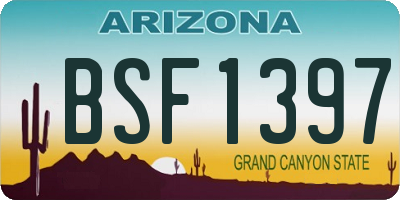 AZ license plate BSF1397