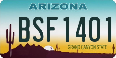 AZ license plate BSF1401