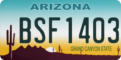 AZ license plate BSF1403