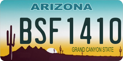 AZ license plate BSF1410