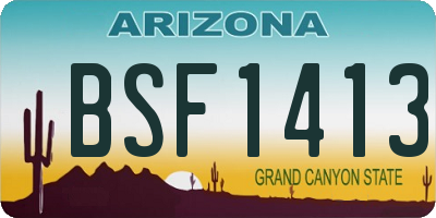 AZ license plate BSF1413