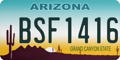 AZ license plate BSF1416