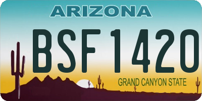 AZ license plate BSF1420