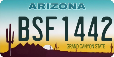 AZ license plate BSF1442