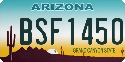 AZ license plate BSF1450