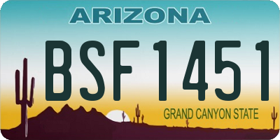 AZ license plate BSF1451