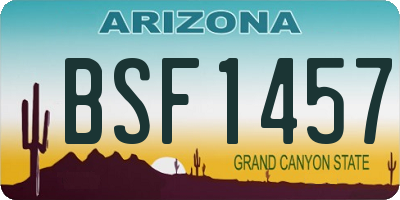 AZ license plate BSF1457