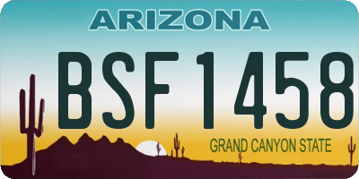 AZ license plate BSF1458