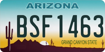 AZ license plate BSF1463