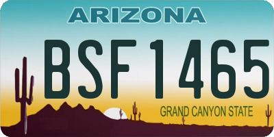 AZ license plate BSF1465
