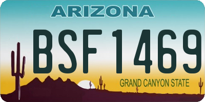 AZ license plate BSF1469