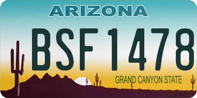 AZ license plate BSF1478