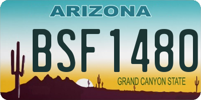 AZ license plate BSF1480