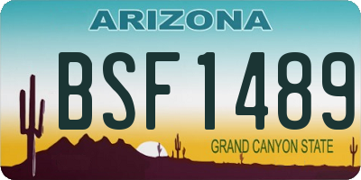 AZ license plate BSF1489