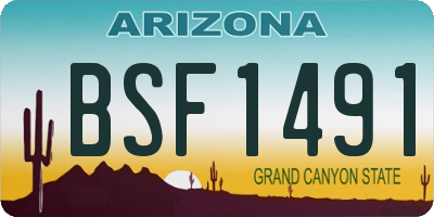 AZ license plate BSF1491