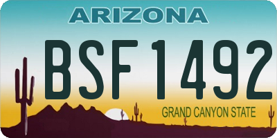 AZ license plate BSF1492