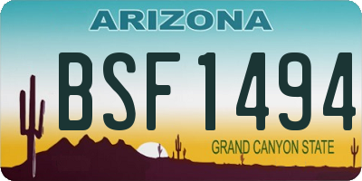 AZ license plate BSF1494