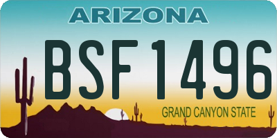 AZ license plate BSF1496