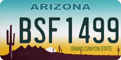 AZ license plate BSF1499