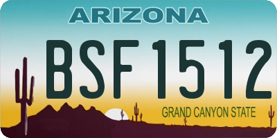 AZ license plate BSF1512