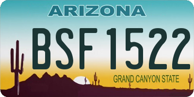 AZ license plate BSF1522