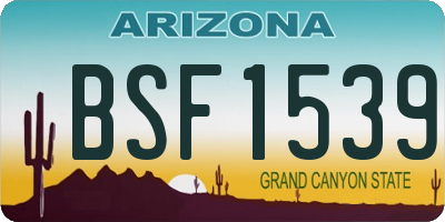AZ license plate BSF1539